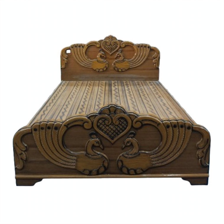 Wooden cot Double Peacock - 6 Feet