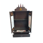 Pooja Stand with Hanging bell Door & Kalasam Model 4*2.5 Feet- Colour Glass