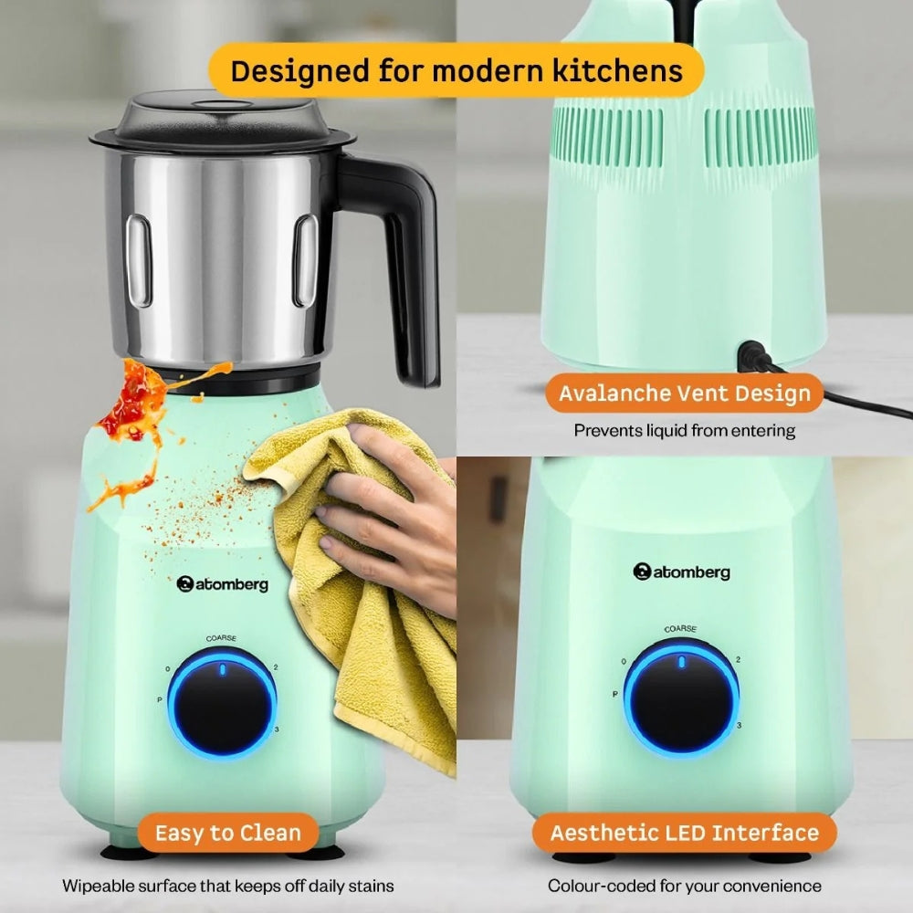 Atomberg 750W 3 Jar Stainless Steel + 1 Chopper jar Mixer Grinder - Yulia