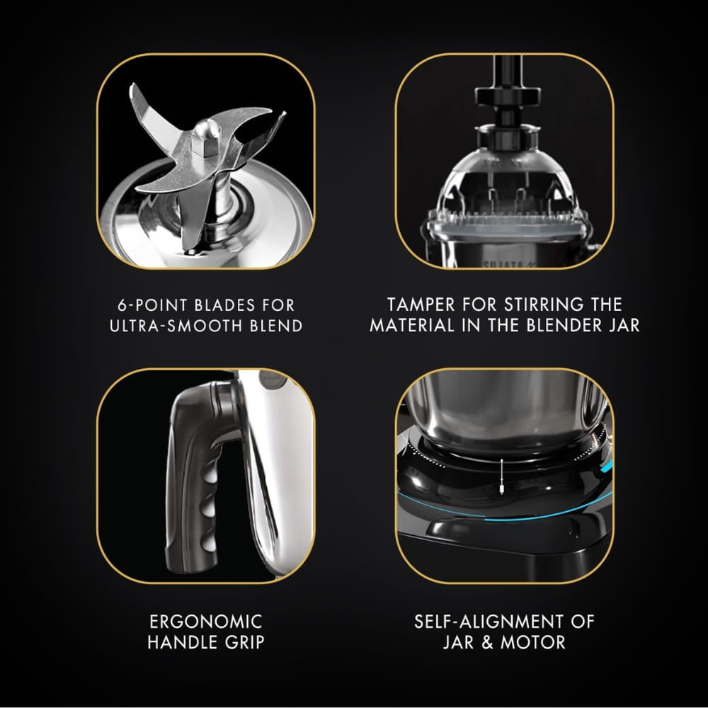 Sujata 1000W 3 Jar Stainless Steel Mixer Grinder - MG02