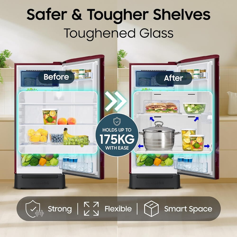 Samsung 189L 5 Star Direct Cool Refrigerator RR21H2H25HT - Hydrangea Plum