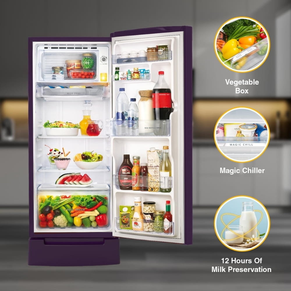 Whirlpool 215 192L 3 Star Direct Cool Refrigerator- Purple Mulia IMPC ROY