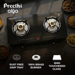 Preethi 2 Burner Glass Top Gas Stove - Alya