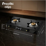 Preethi 2 Burner Glass Top Gas Stove - Alya