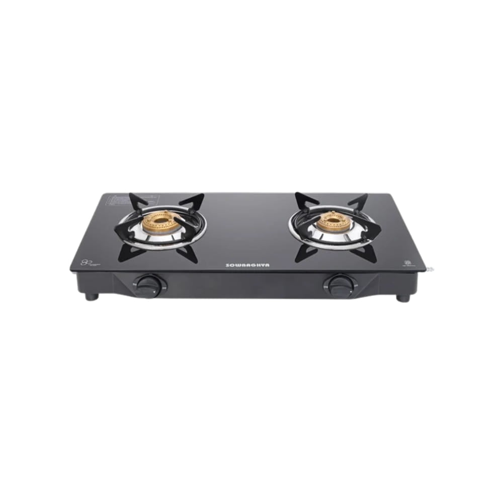 Sowbaghya 2 Burner Glass Top	Gas Stove - Elanza