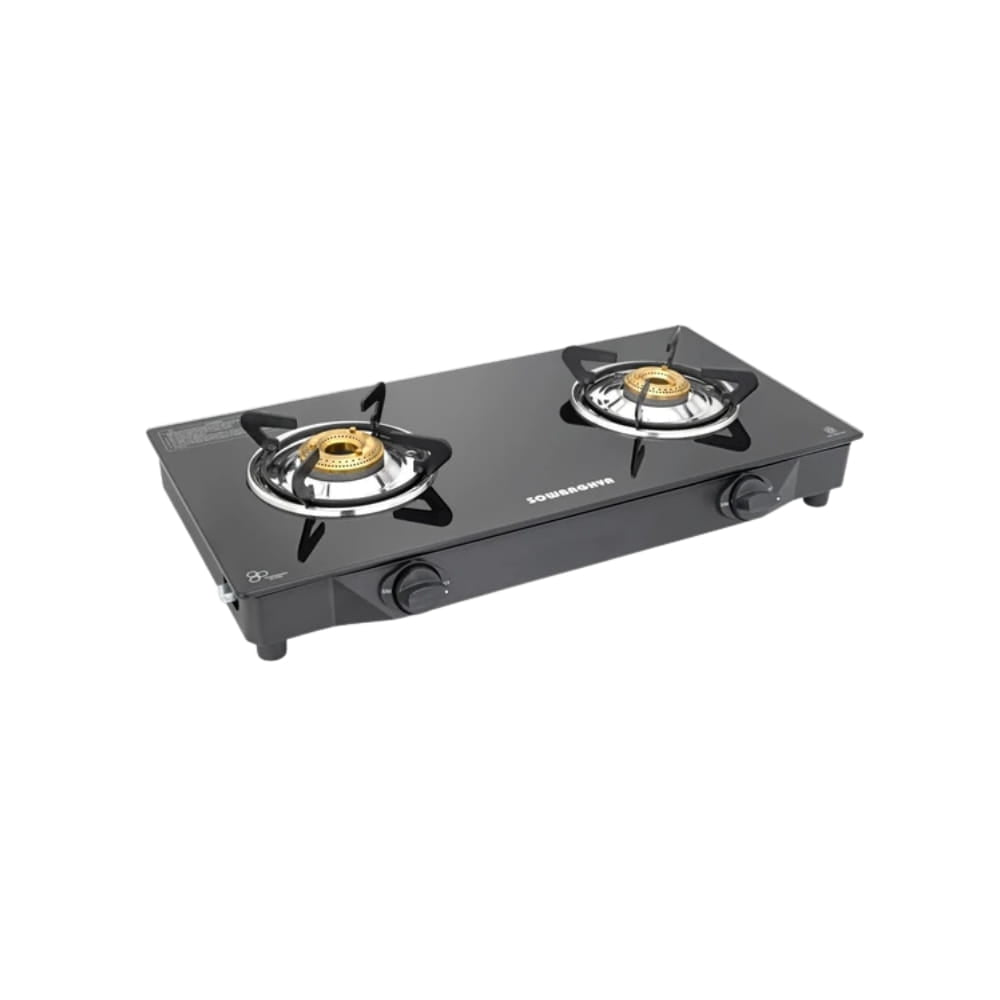 Sowbaghya 2 Burner Glass Top	Gas Stove - Elanza