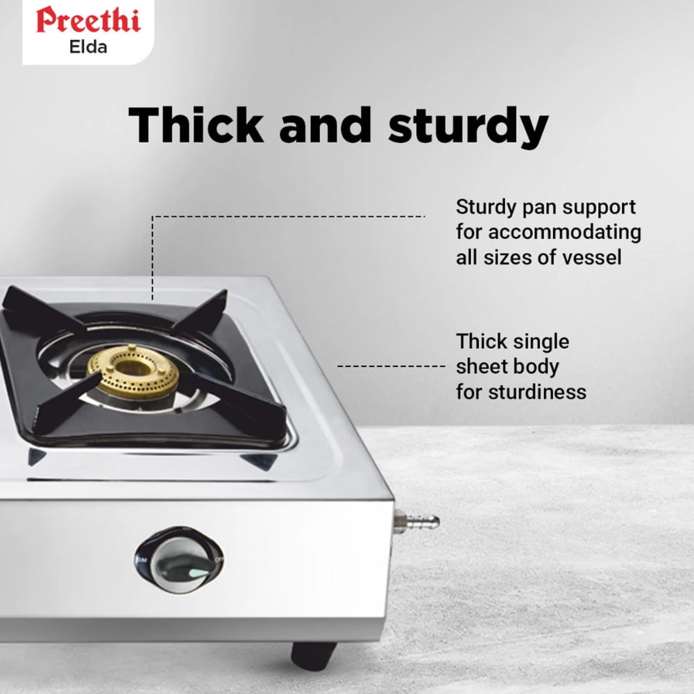 Preethi 2 Burner Stainless Steel	Gas Stove - Elda