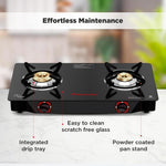 Butterfly	2 Burner Glass Top Gas Stove - Duo