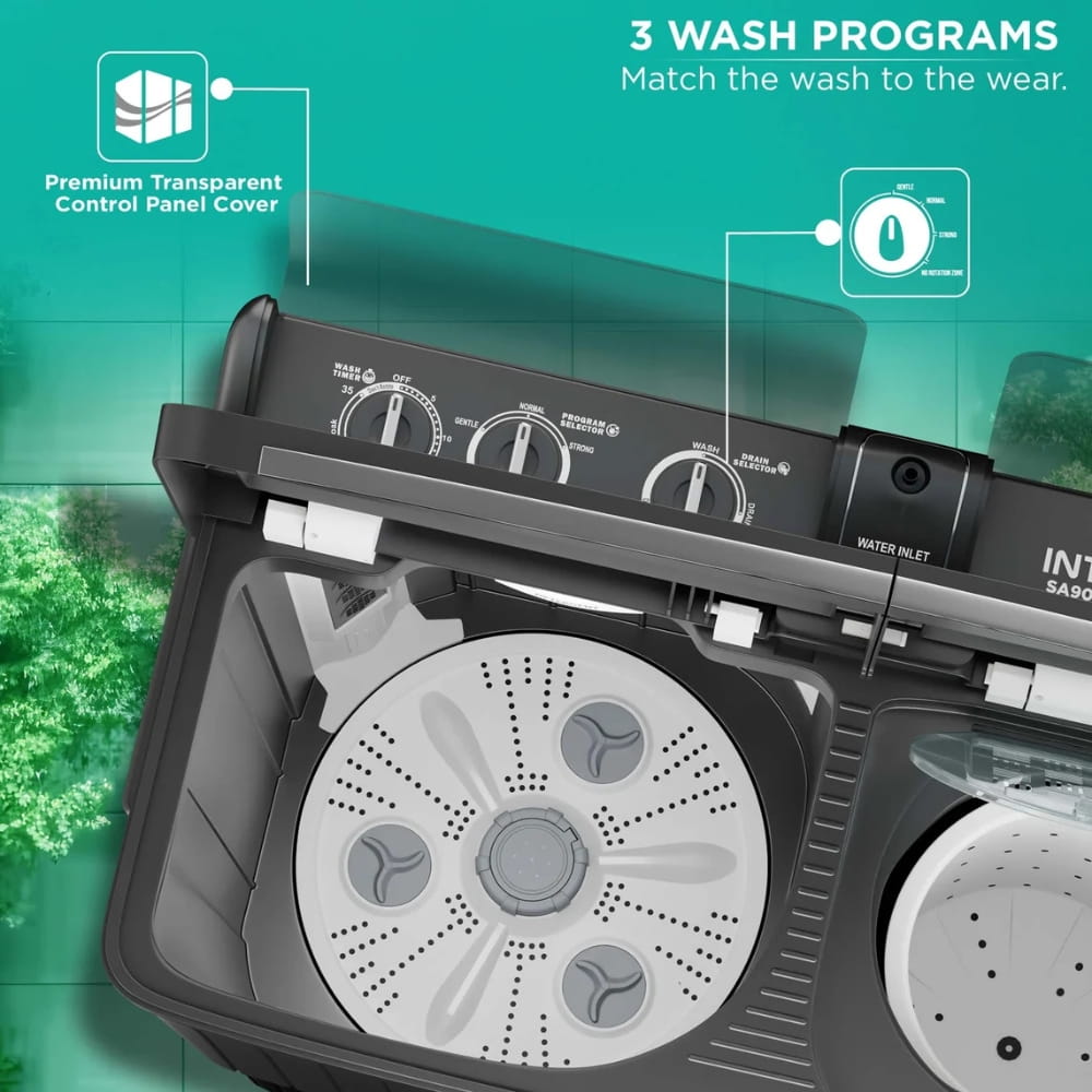 Intex 9.0 Kg Semi Automatic Top Load Washing Machine - SA90BGHG