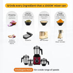 Atomberg 750W 3 Jar	Stainless Steel + 1 Chopper jar Mixer Grinder -	Zenova