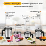 Atomberg 750W 3 Jar	Stainless Steel + 1 Chopper jar Mixer Grinder -	Zenova