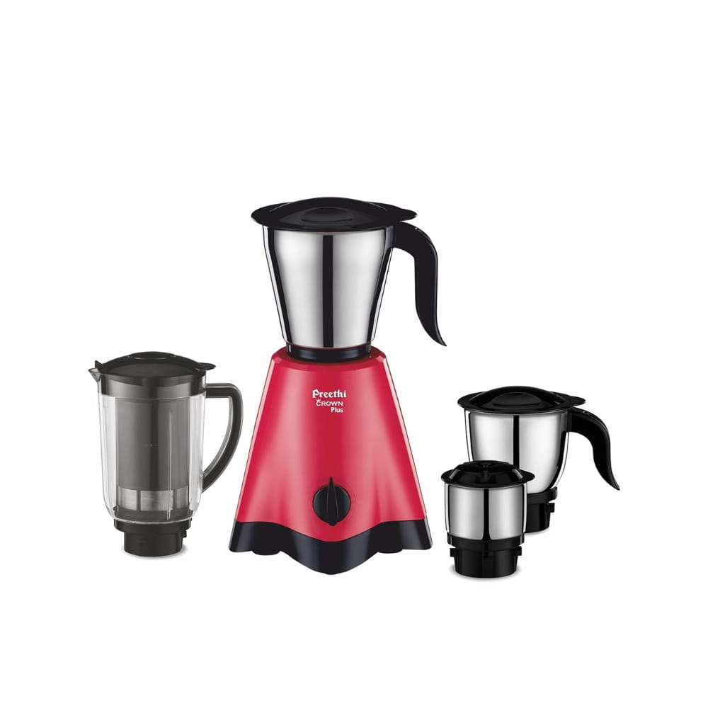 Preethi 600W 4 Jar Stainless Steel Mixer Grinder - Crown Plus