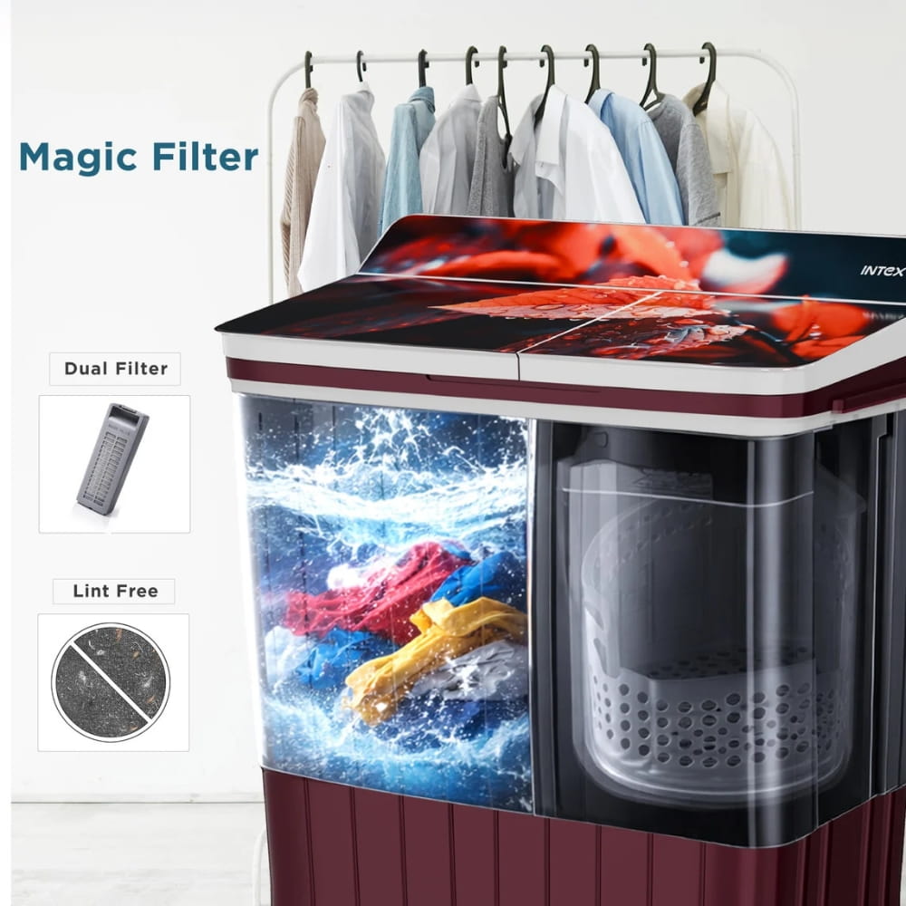 Intex 8.0 Kg Semi Automatic Top Load Washing Machine - SA80MWFG
