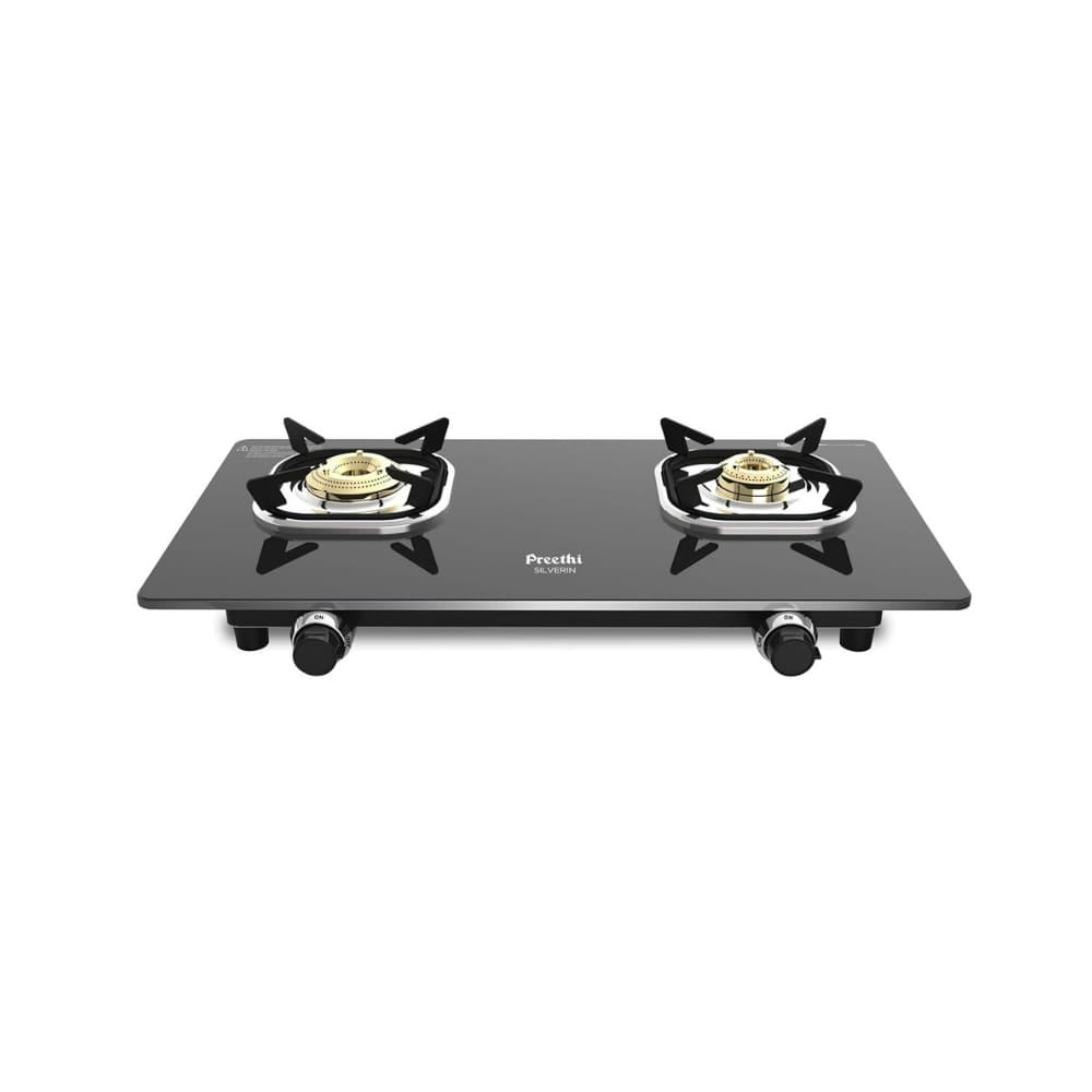 Preethi 3 Burner Glass Top	Gas Stove - Silverin