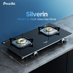 Preethi 3 Burner Glass Top	Gas Stove - Silverin