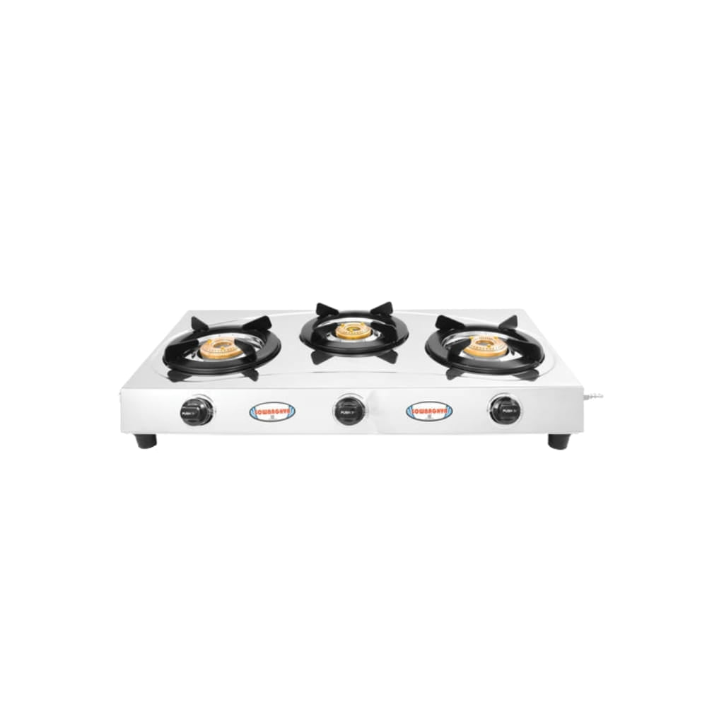 Sowbaghya 3 Burner Stainless Steel Gas stove - Zylo