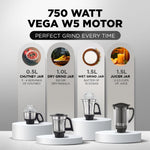 Preethi 750W	4Jar Stainless Steel Mixer Grinder - Steel Supreme