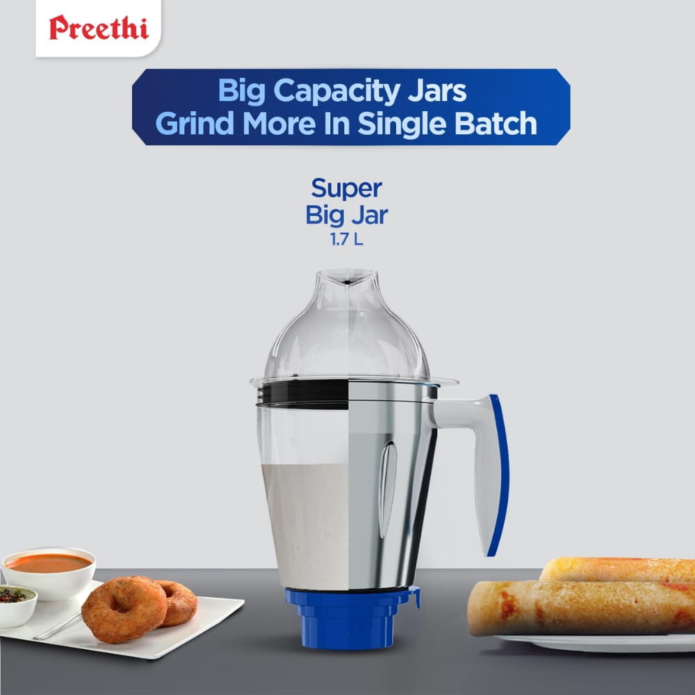 Preethi 750W	4 Jar Stainless Steel Mixer Grinder - Platinum
