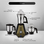 Preethi 1000W 3 Jar Stainless Steel Mixer Grinder - Titan
