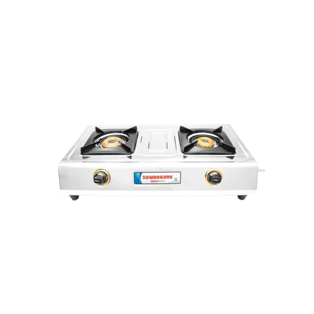 Sowbaghya 2 Burner Stainless Steel Gas Stove - Zylo