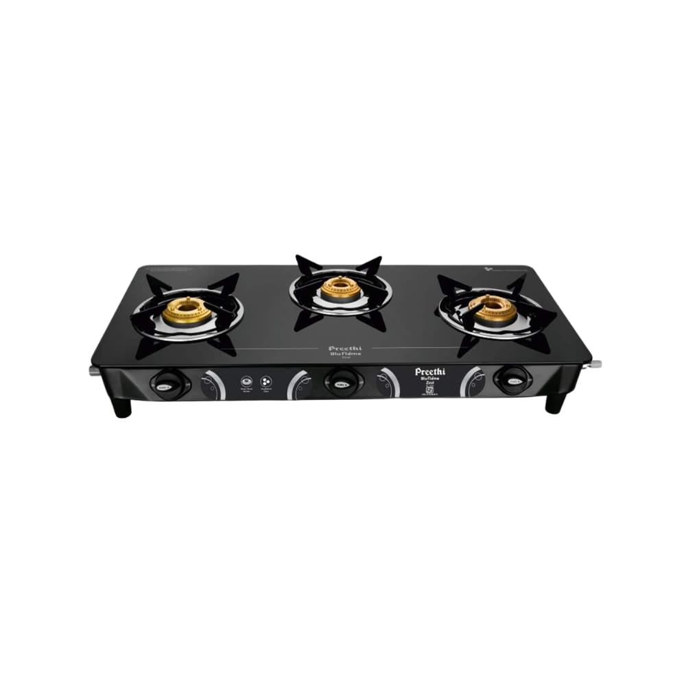 Preethi 3 Burner  Glass Top	Gas Stove - Zeal Pro