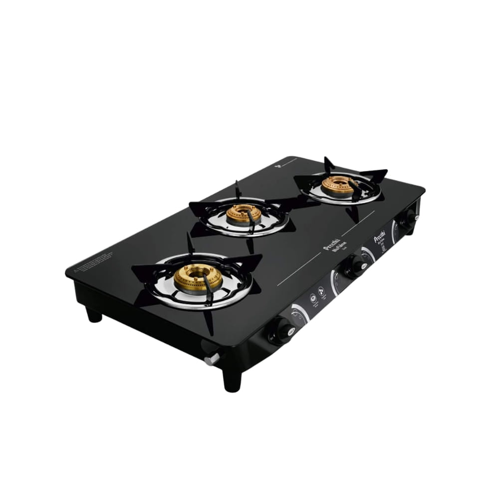 Preethi 3 Burner  Glass Top	Gas Stove - Zeal Pro
