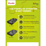 Preethi 3 Burner  Glass Top	Gas Stove - Zeal Pro