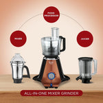 Preethi 750W 5Jar Stainless Steel Mixer Grinder - Zodiac Star Dust